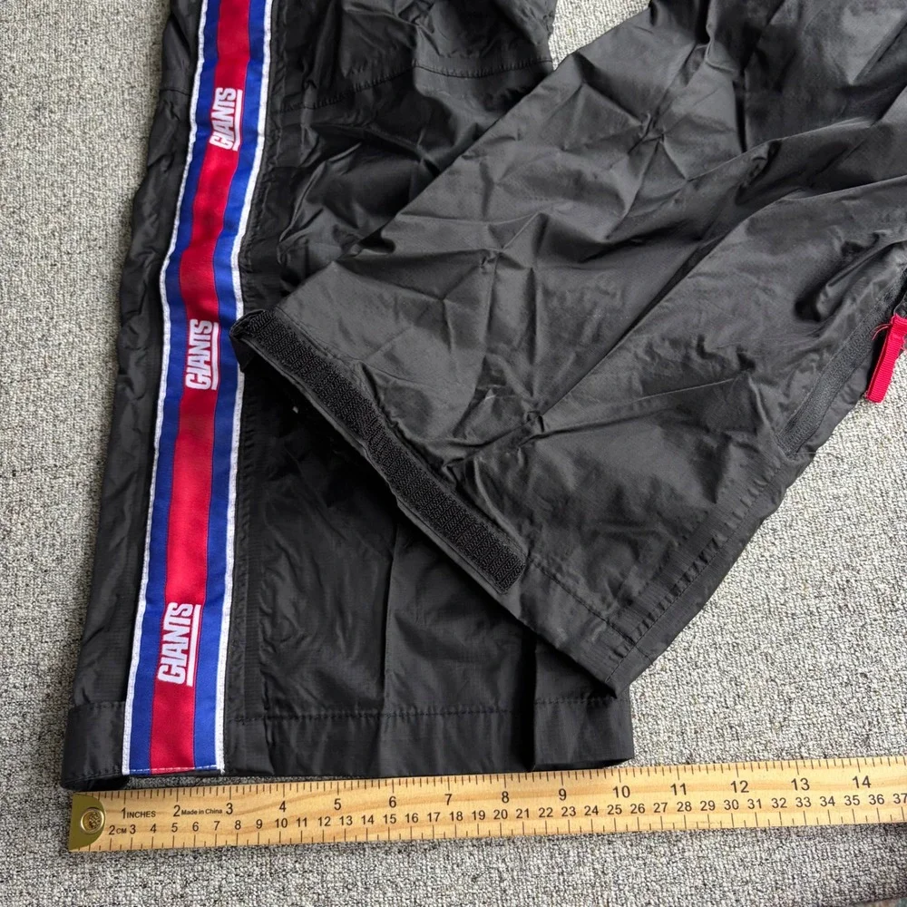 New York Giants Track Pants Mens Small Black NFL Football Full Side Zip Ripstop
